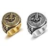 Luxury Vintage Philippine Eagle Mens Ring Gold Hip Hop Punk Jewellery for Male Stainless Steel Accessories Silver Casual Boys Finger Ring
