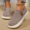 Order A Size Up Women's Breathable Knit Loafers Comfortable Slip-On Walking Shoes with Soft Sole Shoes