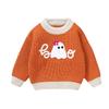 Хэллоуинские свитера для малышей, вязаный свитер с тыквой для мальчиков и девочек, детская теплая милая толстовка-пуловер для осени и зимы