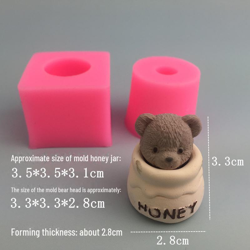 Силиконовая форма в виде головы плюшевого мишки для меда, гипса, ароматерапии и мороженого