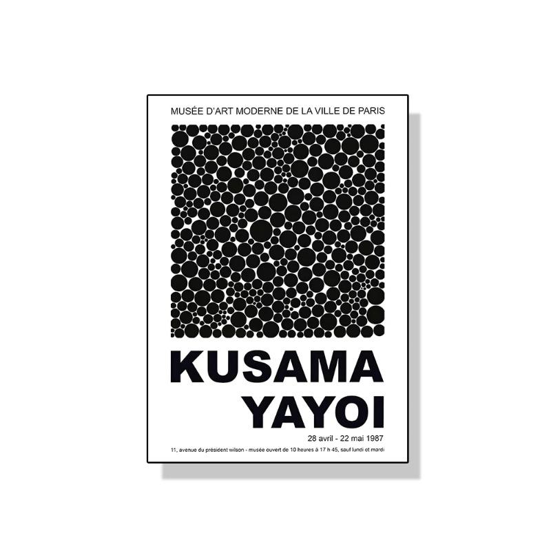 Yayoi Kusama Art Exhibition Pumpkin Flower Wall Art Poster Prints Abstract Canvas Painting Picture for Modern Room Home Decor