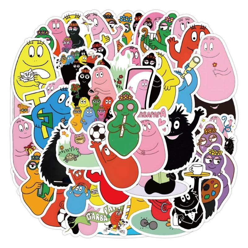 50Pcs Cartoon Les Barbapapa Cute Creative Decorative Stickers