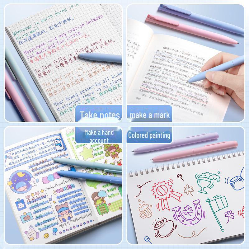 Набор гелевых ручек Kaba Bear Morandi - японские высококачественные цветные маркеры с кнопочным механизмом