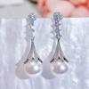 CMM Изысканные женские серьги-подвески из искусственного жемчуга CZ циркон свадебная вечеринка мода универсальный современный ювелирный подарок