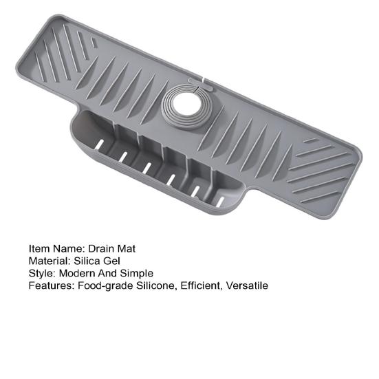 Силиконовый брызгозащитный коврик для крана, дренажный коврик для раковины, водоуловитель, лоток для сушки, держатель губки для посуды, кухонный органайзер, гаджеты