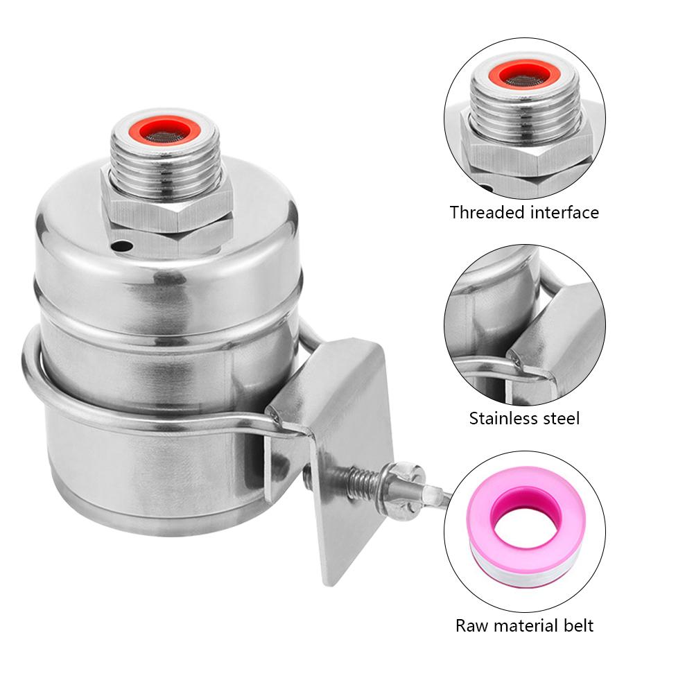 Клапан наполнения из нержавеющей стали 304, полностью автоматический, 1/2 дюйма, поплавковый клапан с контролем уровня воды, мини-антиударный мини-клапан для резервуаров с водой