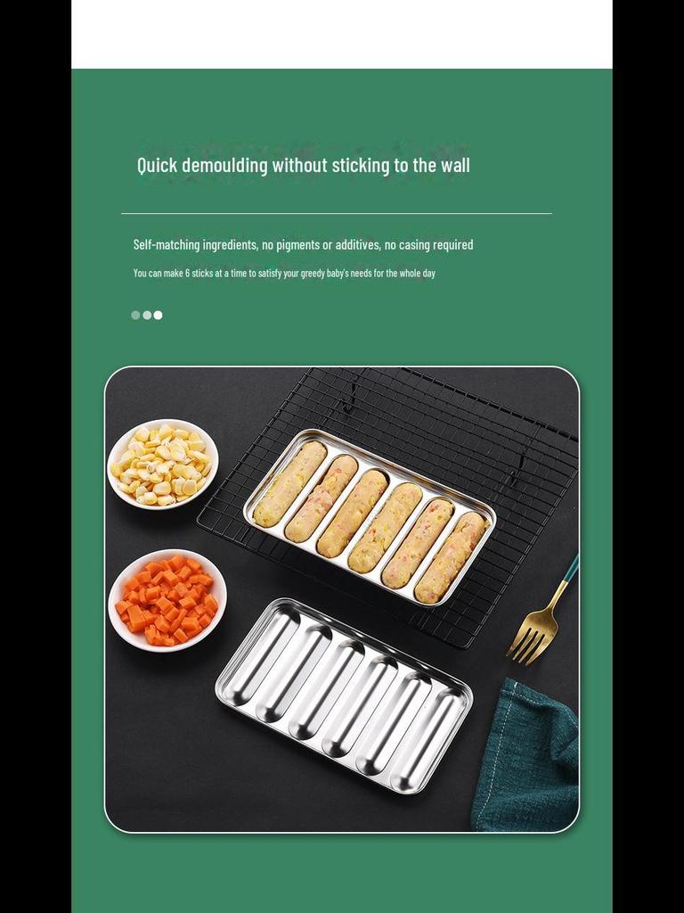 304 Stainless Steel Sausage Mold for Baby Food, Steamed Cake, and Kitchen Use