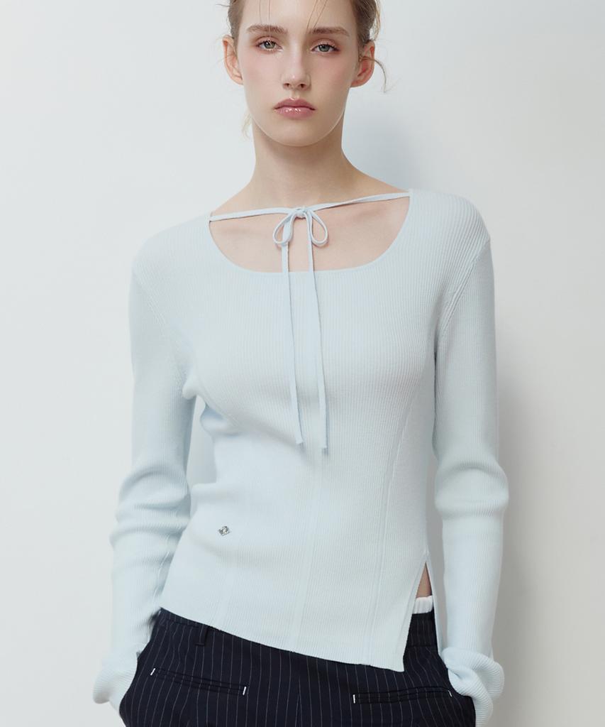 TMAKER Strap Square Neck Knit Sk