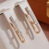 Серьги с цирконом в современном стиле для женщин, модные ювелирные изделия золотого цвета