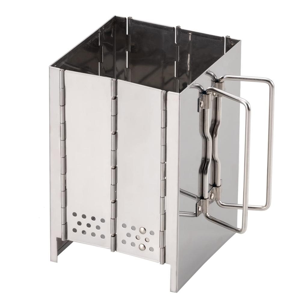 BUNDOK Folding Charcoal Fire Starter BD-496, Foldable, with Storage Case, Silver