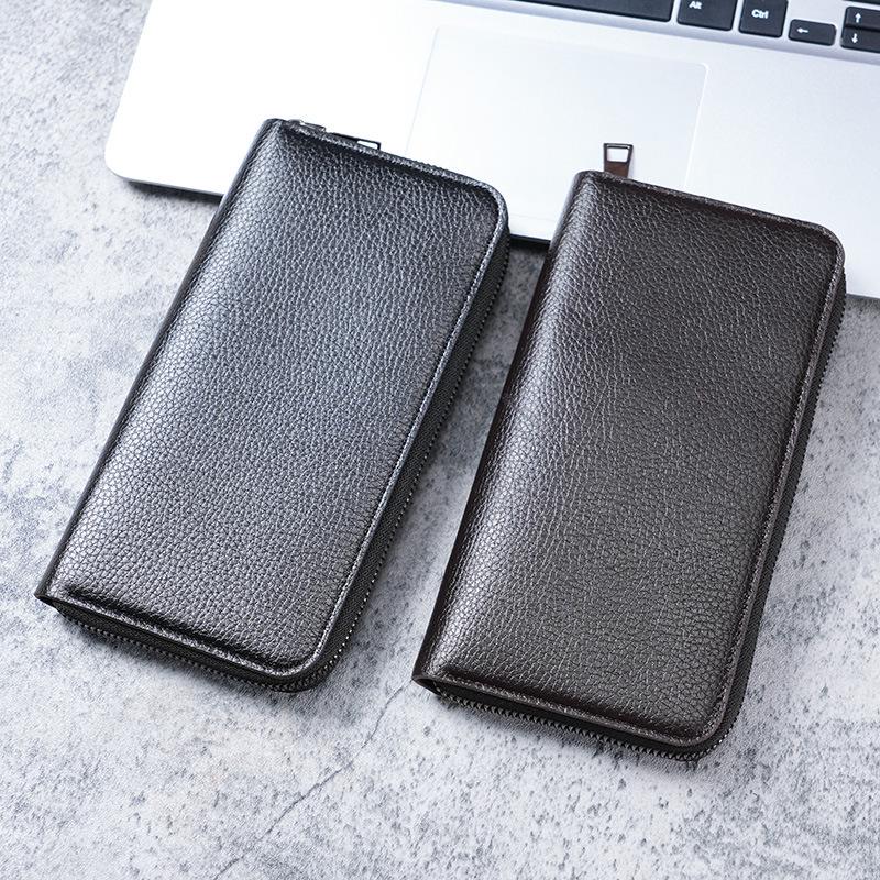 Men's Long Zipper Wallet: Large Capacity Clutch with Phone Slot & Card Holder
