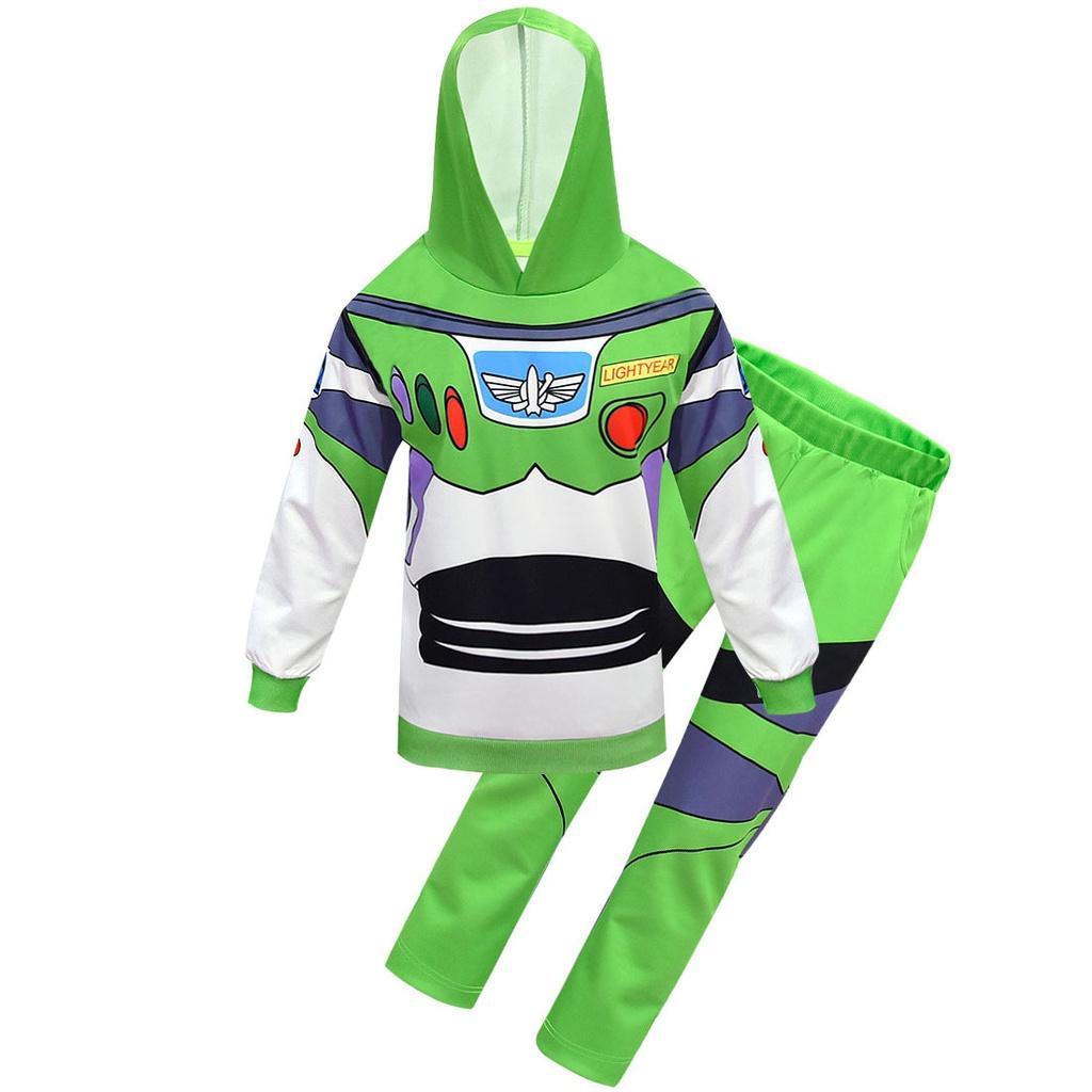 Adorable Toy Story 4 Cosplay Buzz Lightyear 2pcs Set Hoodie Pants Halloween Costume