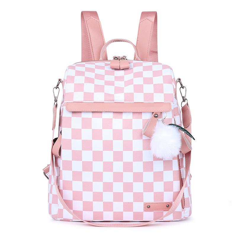 Рюкзак из ткани Оксфорд, модный рюкзак в шахматную клетку, новый трансграничный женский рюкзак, водонепроницаемая дорожная сумка большой вместимости