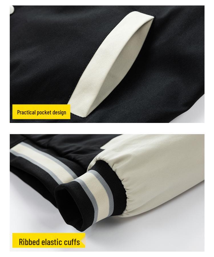 Мужская тонкая бейсбольная куртка большого размера с вышивкой для весны и осени