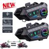 Гарнитура для мотоциклетного шлема Y10-Max Bluetooth 5.3 — 2 шт., радиус действия 300 м, двойной микрофон для полноразмерных/полушлемов