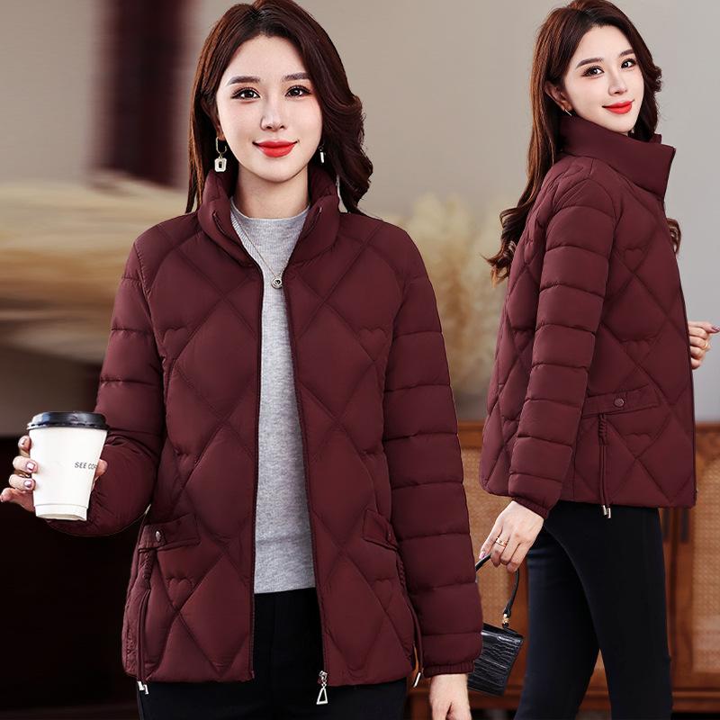 Fashion Short Warm Parka Coats Autumn Winter Cotton Clothes Women's Simple Stand Collar Cotton-padded Jacket Femme