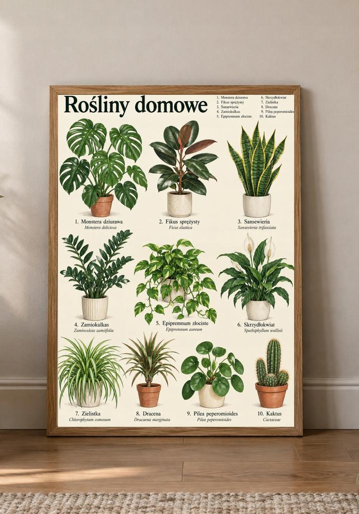 Poster 21X30 Houseplants Botanical Atlas Of Vintage Plants A4