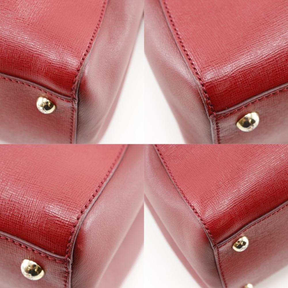 FENDI Petite to Jules Handbag 8BH253 2WAYShoulder Red leather Women Used