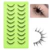Clear Band False Eyelashes Cosplay Spiky Lashes 10 Pairs Anime Manga Lashes  for Women