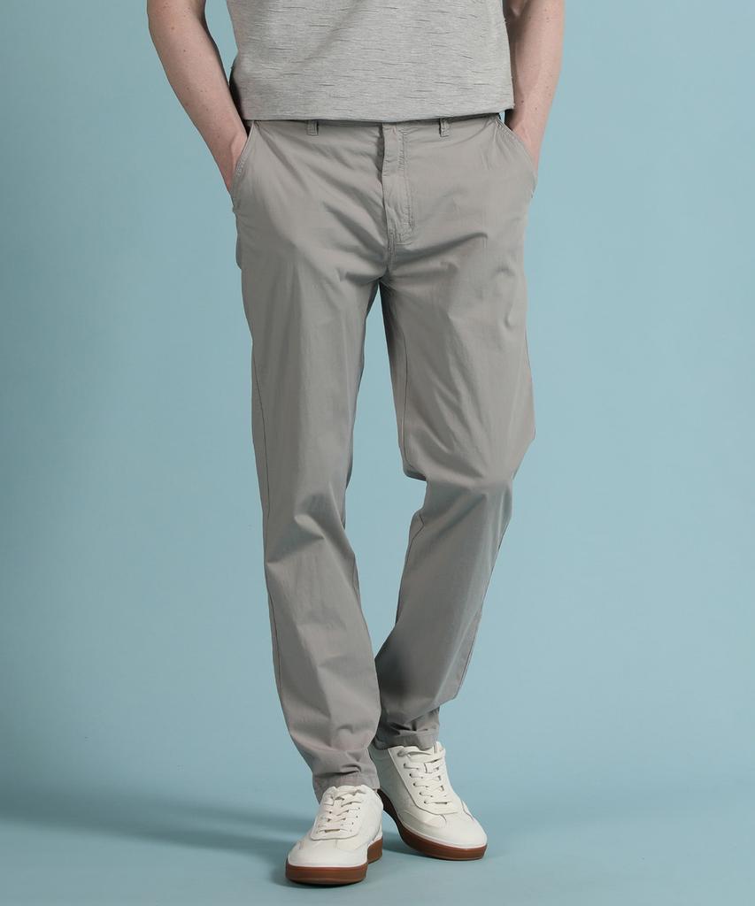 PANICALE Grey Washed Cotton Chino Pants