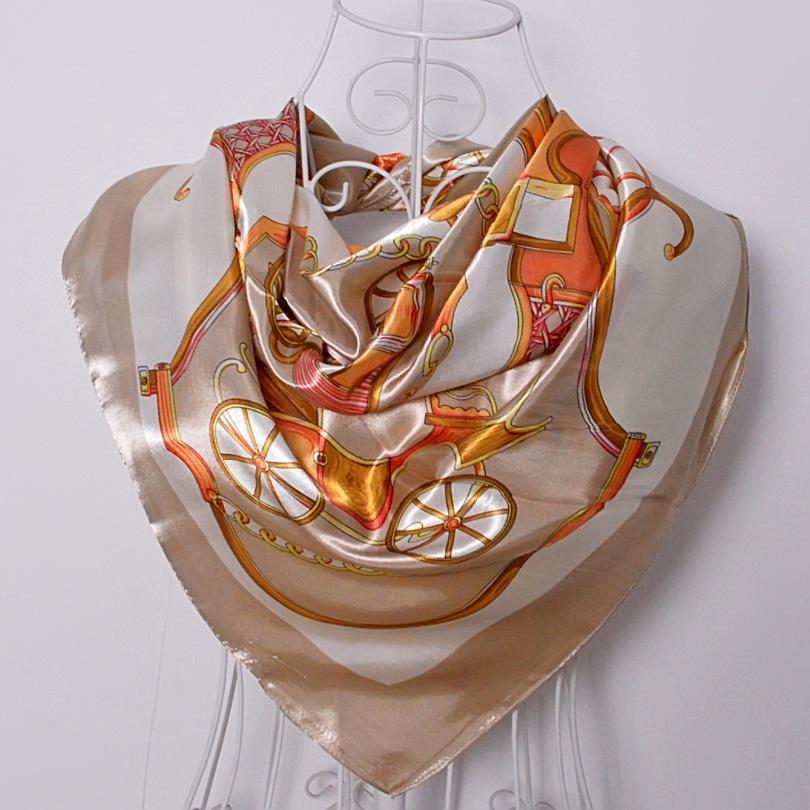 [BYSIFA] China Style Blue White Silk Scarf Cape  New Design Ladies Muslim Head Scarf Printed Fashion Accessories Satin Scarf