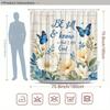 Be Still and Know" Inspirational Floral Shower Curtain - Water-Resistant, Easy to Clean, Adds a Touch of Faith and Nature to