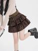 Женская леопардовая юбка Y2k Shoujo Girl Aesthetic 2000s Mini Ruffles Skirt Gyaru Coquette с эластичной талией Cyber Punk Cake Skirt