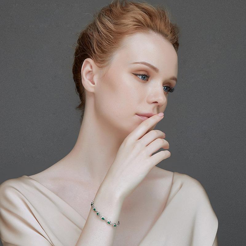 BELLA BOX Новый европейский и американский темперамент, высококачественный изумрудный имитация зеленого турмалина, цвет сокровища, браслет, подарок на День матери