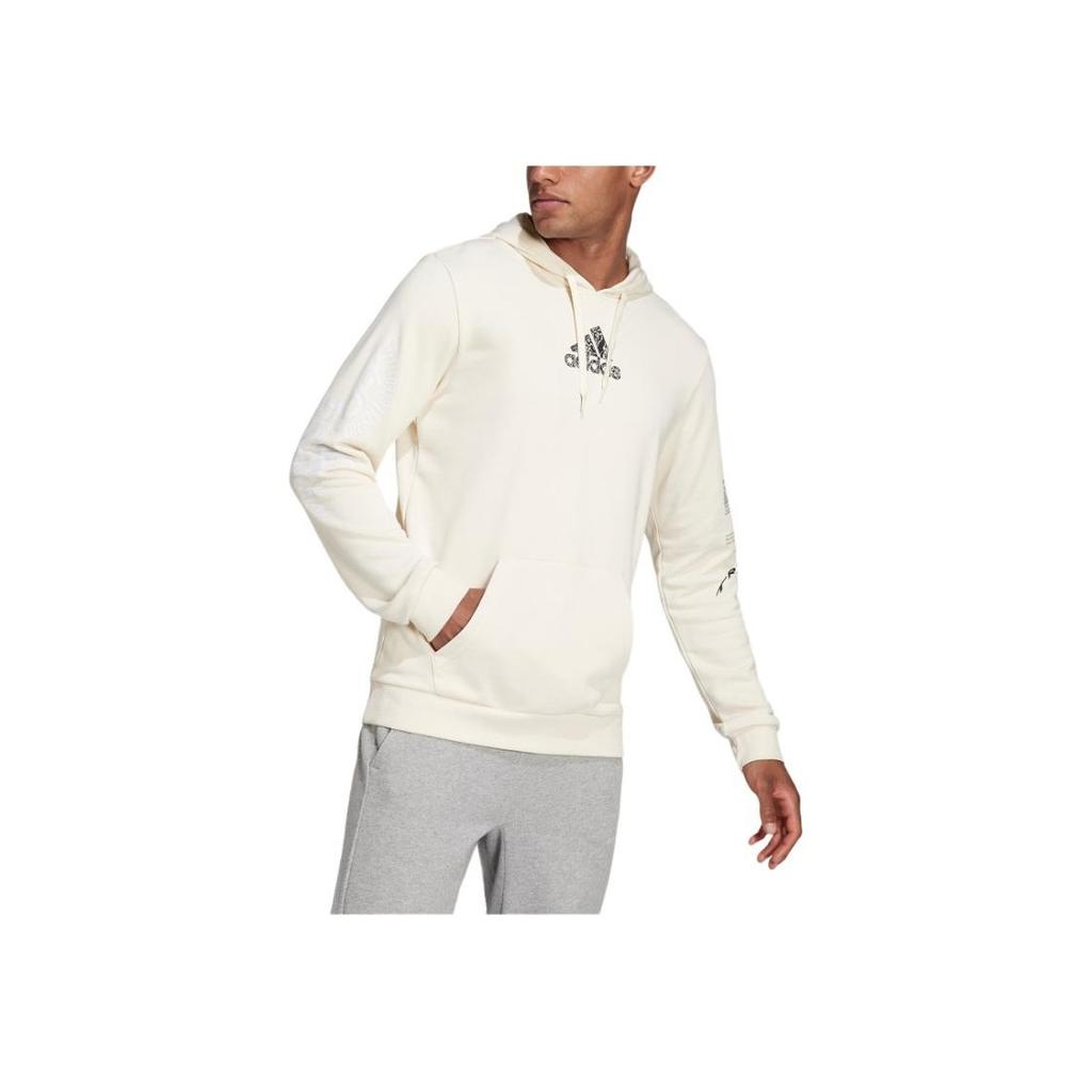 Adidas Сплошной цвет, повседневная спортивная толстовка с капюшоном, мужские топы, белый H46776