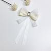 Simple Elegant Lace Bow Long Ribbon Brooch Sweet Tie Corsage Mourning Brooch Suit Shirt Collar Pins Clothes Accessories
