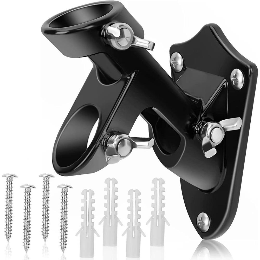 Double Hole Flagpole Mounting Base Wall-mounted Yard Banner Stand Flagpole Bracket  Windsock