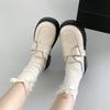 Black French Retro British Style Platform Small Leather Shoes Women's 2025 New Summer Versatile Heightening Thick Heel Single Shoes