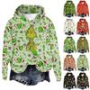 Women's Hooded Long Sleeve Christmas Printed Flannel Top Hooded Sweatshirt