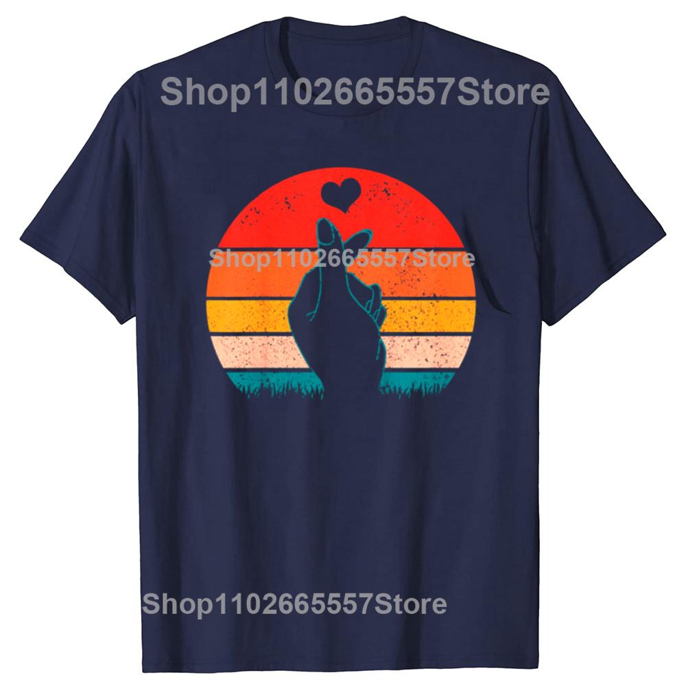 KPop Heart Hand Symbol Korean Pop Vintage T Shirts Graphic Cotton Streetwear Short Sleeve Birthday Gifts Tshirt Mens Clothing