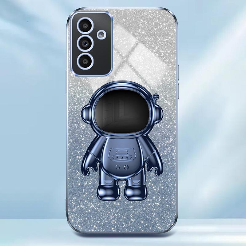 For Samsung Galaxy A25 5G (Global) (161.0 x 76.5 x 8.3mm) Electroplating Phone Shell Case PC+TPU Phone Cover with Astronaut Kickstand