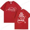 Keep Calm Nurse Print T-shirts Short Sleeve Black Women T-shirt Girl Vintage Tops Tee Shirt Female Harajuku Clothing Streetwear
