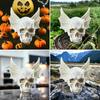 Bat Skull Figure Ornament Realistic Design Resin Hand-painted Gothic Ornament