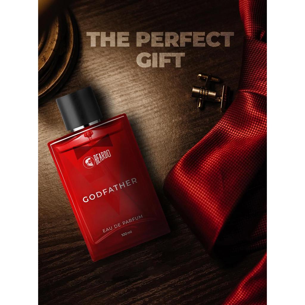 Мужские духи Beardo Godfather, 100 мл | Ароматный, пряный парфюм для мужчин, стойкий | Аромат для свидания, спрей для тела для мужчин, идеальный подарок для мужчин