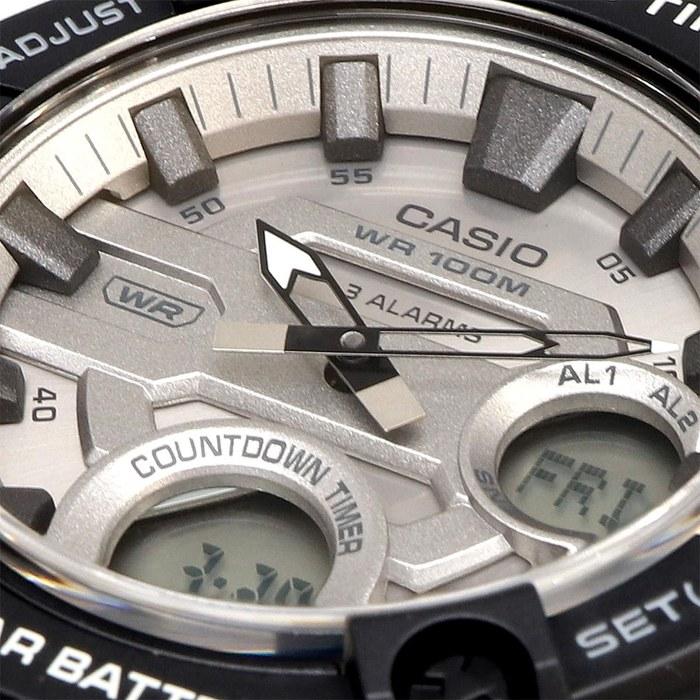 Casio World Time Telememo Quartz Watch AEQ-120W-7AV Men's Black Metallic Gray
