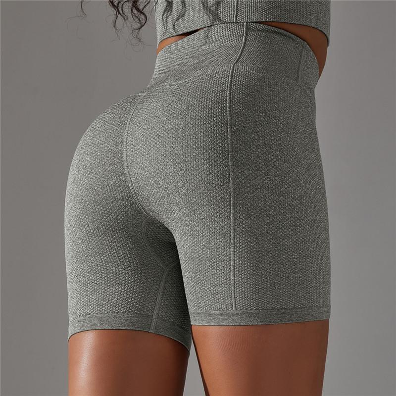 Nessaj Бесшовные вязаные шорты для йоги с высокой талией, дышащие быстросохнущие шорты для фитнеса, бега, йоги
