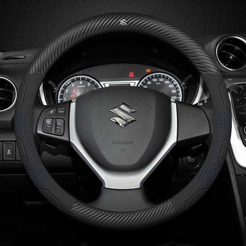 Для Suzuki S-Cross Swift SX4 Vitara Jimny Grand-Vitara Baleno Автомобиль Замша Углеродное волокно Кожа Накладка на руль Аксессуары