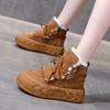 Модные женские замшевые ботинки на платформе с лодыжкой, зимние ботинки на плоской подошве, меховые теплые плюшевые хлопковые туфли, повседневные кроссовки для женщин, зима 2025 года, тренд, удобные ботинки Mujer