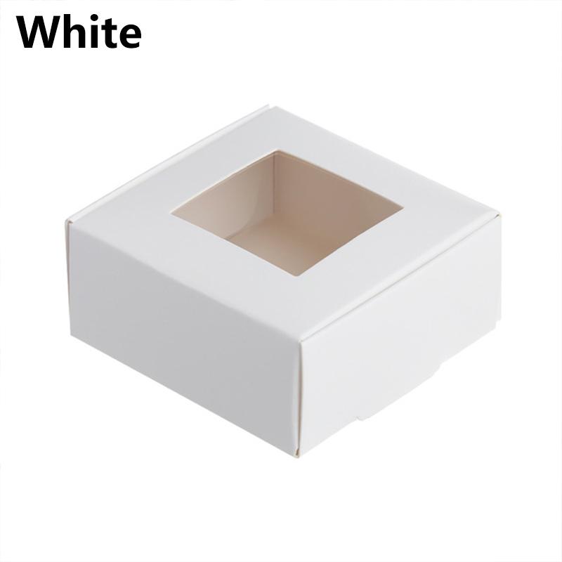 10 шт. Упаковка Прозрачное Окно Подарочная Упаковка Конфеты Мыло Коробка Бумажная Коробка Крафт Коричневый Белый AVE