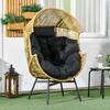 Rattan Armchair, Outdoor Chair, Garden Chair. PE rattan. 89 cm x 75 cm x 143 cm. Natural + Black
