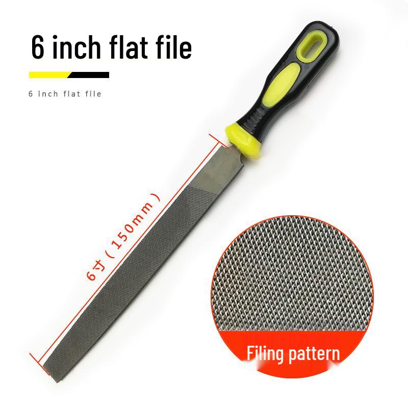6-inch Flat, 8-inch Half-Round, 10-inch Triangular Square, and Round Metal Grinding Steel File Set
