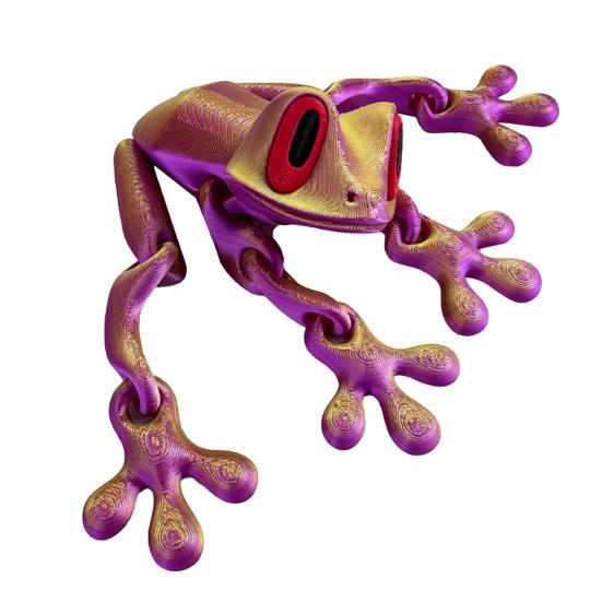 Магнит на холодильник с лягушкой, напечатанный на 3D-принтере, подвижные суставы, игрушка-непоседа в виде лягушки, артикулированное животное