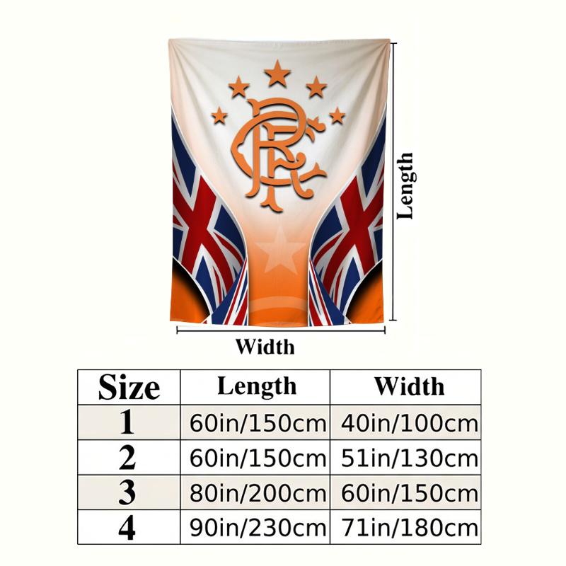Rangers Fc Pattern Wall Tapestry Aesthetic Wall Hanging Printed Fabric Blanket Decorative Tapestries for Bedroom Living Room Home Decor