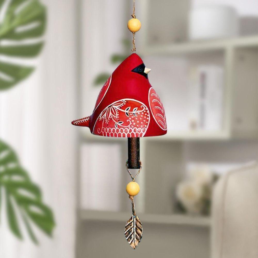 Resin Wind Chime Hand Painted Hanging Ornaments Wind Bell Bird Song Bell Wall Decoration