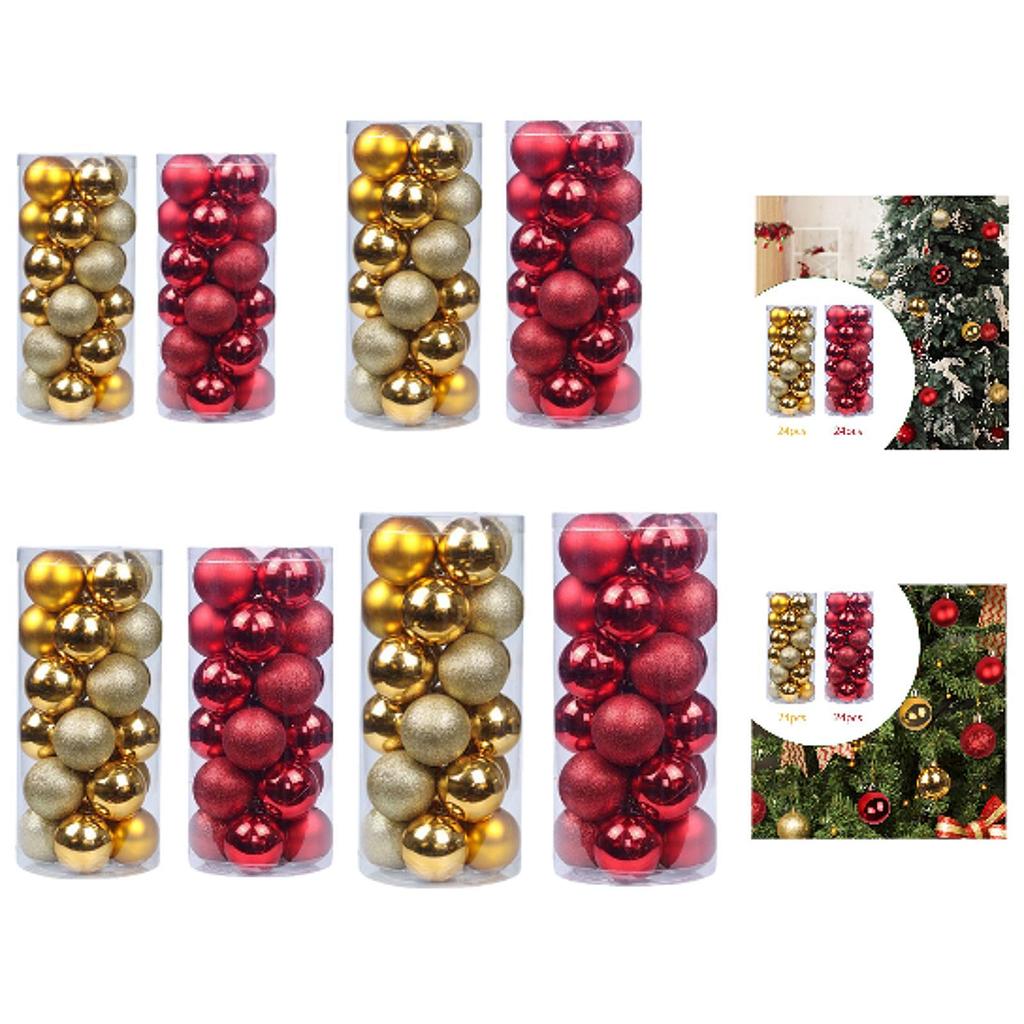 48 шт. Рождественские шары, украшения для елки, небьющиеся, Рождество