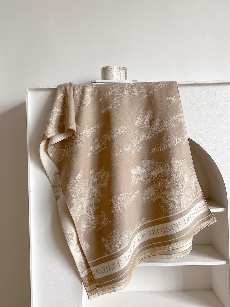 Thick Winter Poncho Women Scarf Luxury Floral Warm Shawl and Wrap Cashmere Pashmina Scarves Design Blanket Bufanda Echarpe